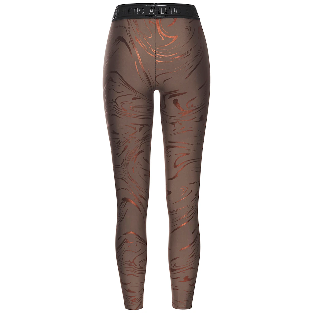 LASCANA ACTIVE Funktionsleggings Sportleggings mit glänzendem Print und 3D Schriftzug Weihnachtsangebot