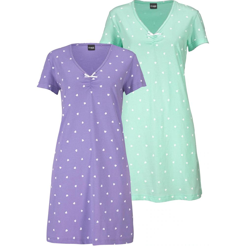 Vivance Dreams Nachthemd (2er-Pack) mit Herzchenprint ▷ für Große Rabatte