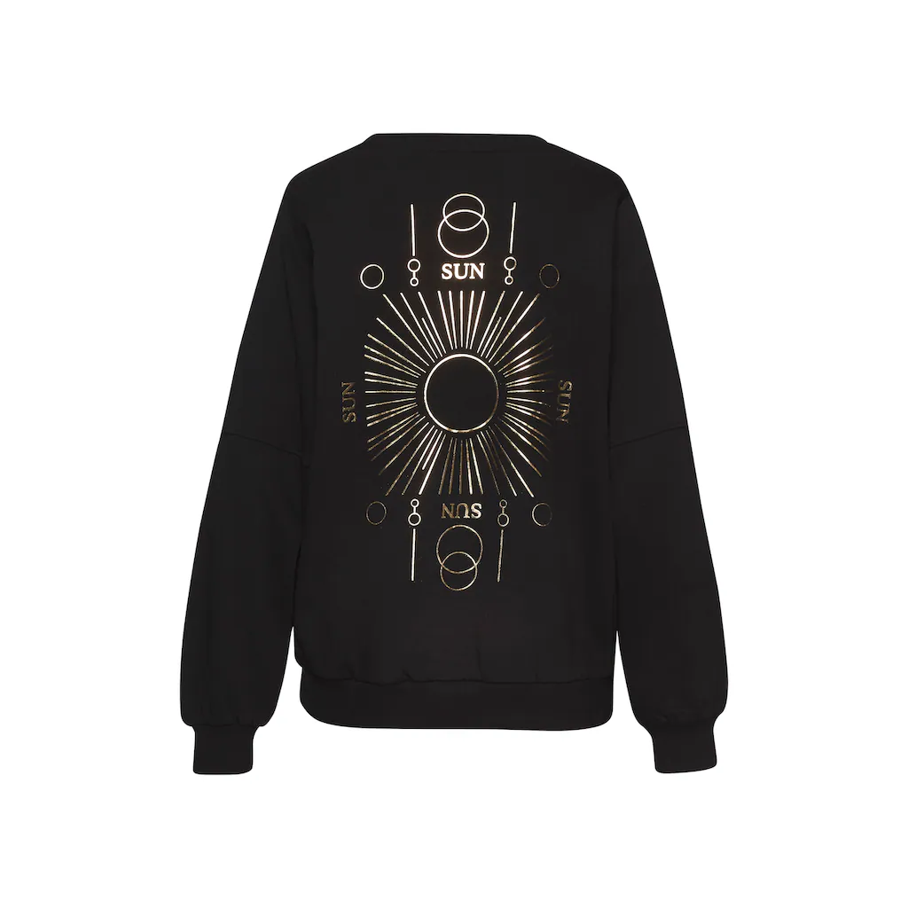 Buffalo Sweatshirt Loungeshirt mit großem Rückenprint- mit Glanz-Effekt Loungewear Begrenzte Freigabe
