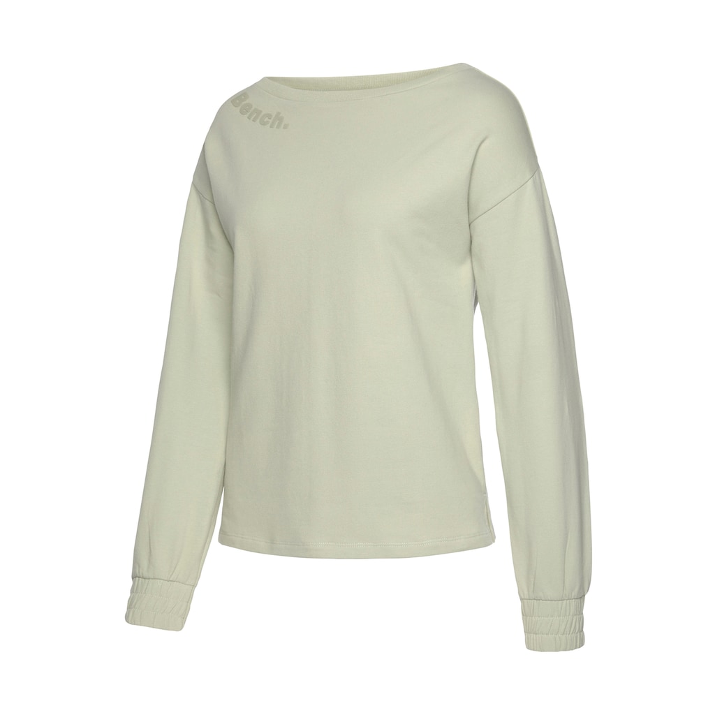 Bench. Loungewear Sweatshirt mit gerafften Ärmelbündchen Loungeanzug Black Friday Preise