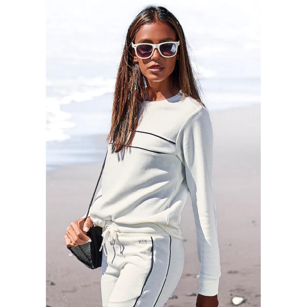 H.I.S Sweatshirt mit Piping auf der Brust Loungewear