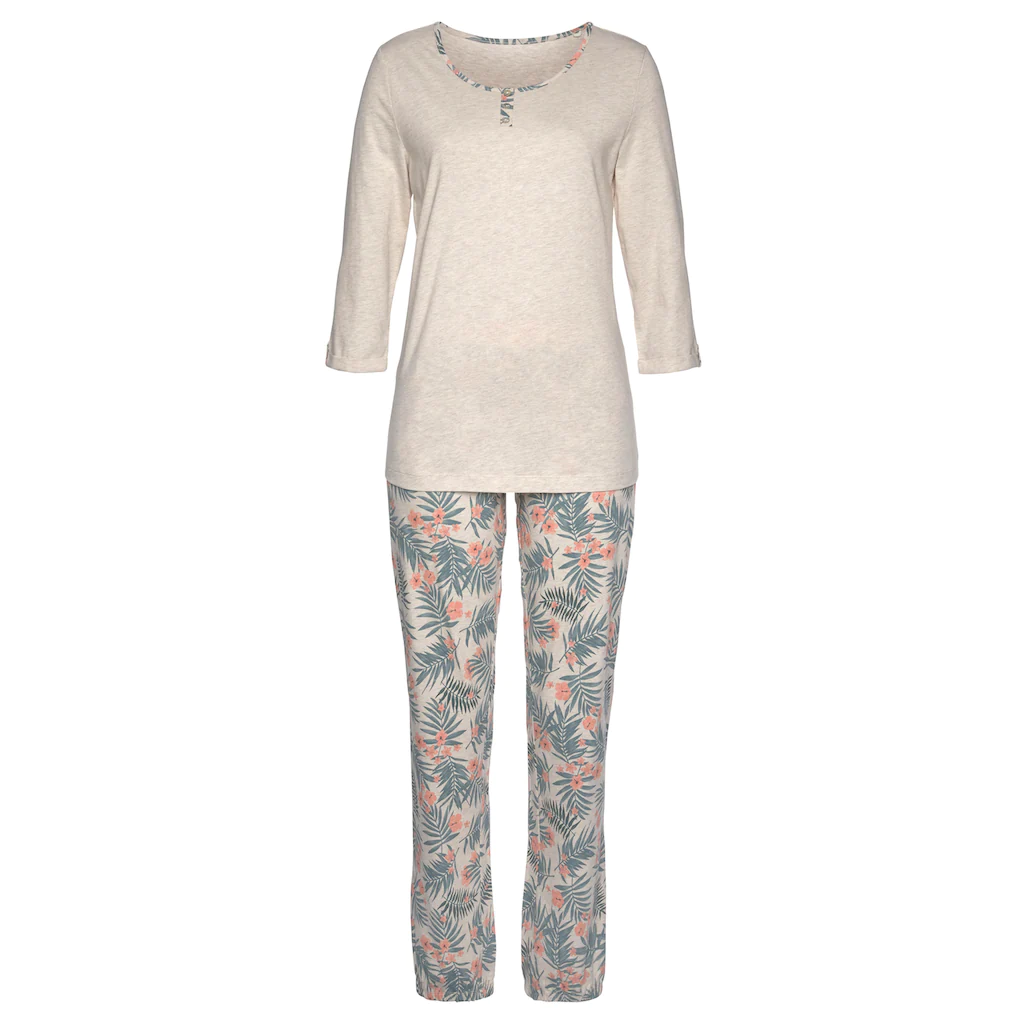 LASCANA Pyjama (2 tlg.) mit gemusterter Hose ▷ für Exklusivangebot