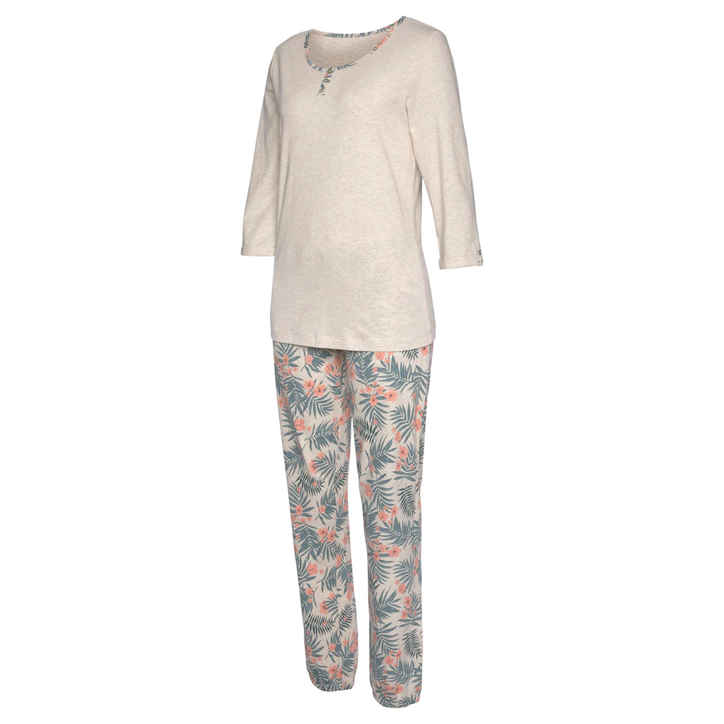 LASCANA Pyjama (2 tlg.) mit gemusterter Hose ▷ für Exklusivangebot