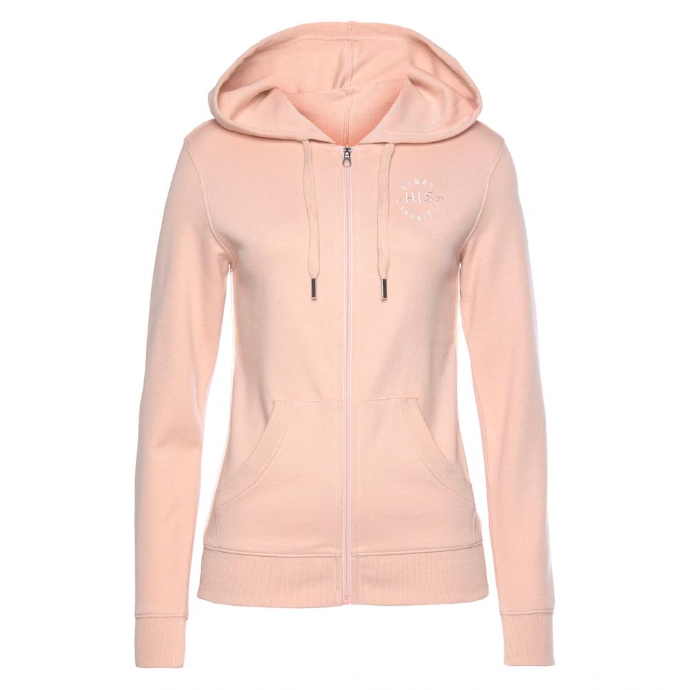 H.I.S Kapuzensweatjacke mit seitlichem Piping und kleiner Markenstickerei Loungeanzug Preisnachlass