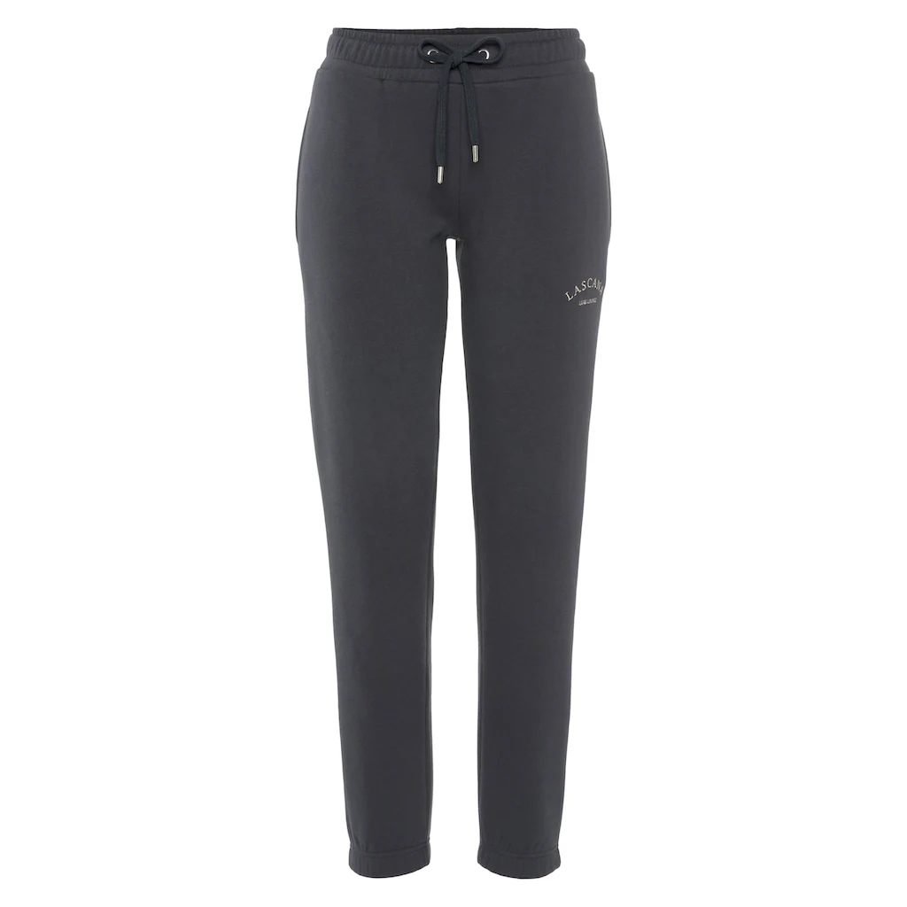 LASCANA Sweathose Loungehose mit seitlichen Taschen und Logostickerei Loungewear Vatertagsangebot