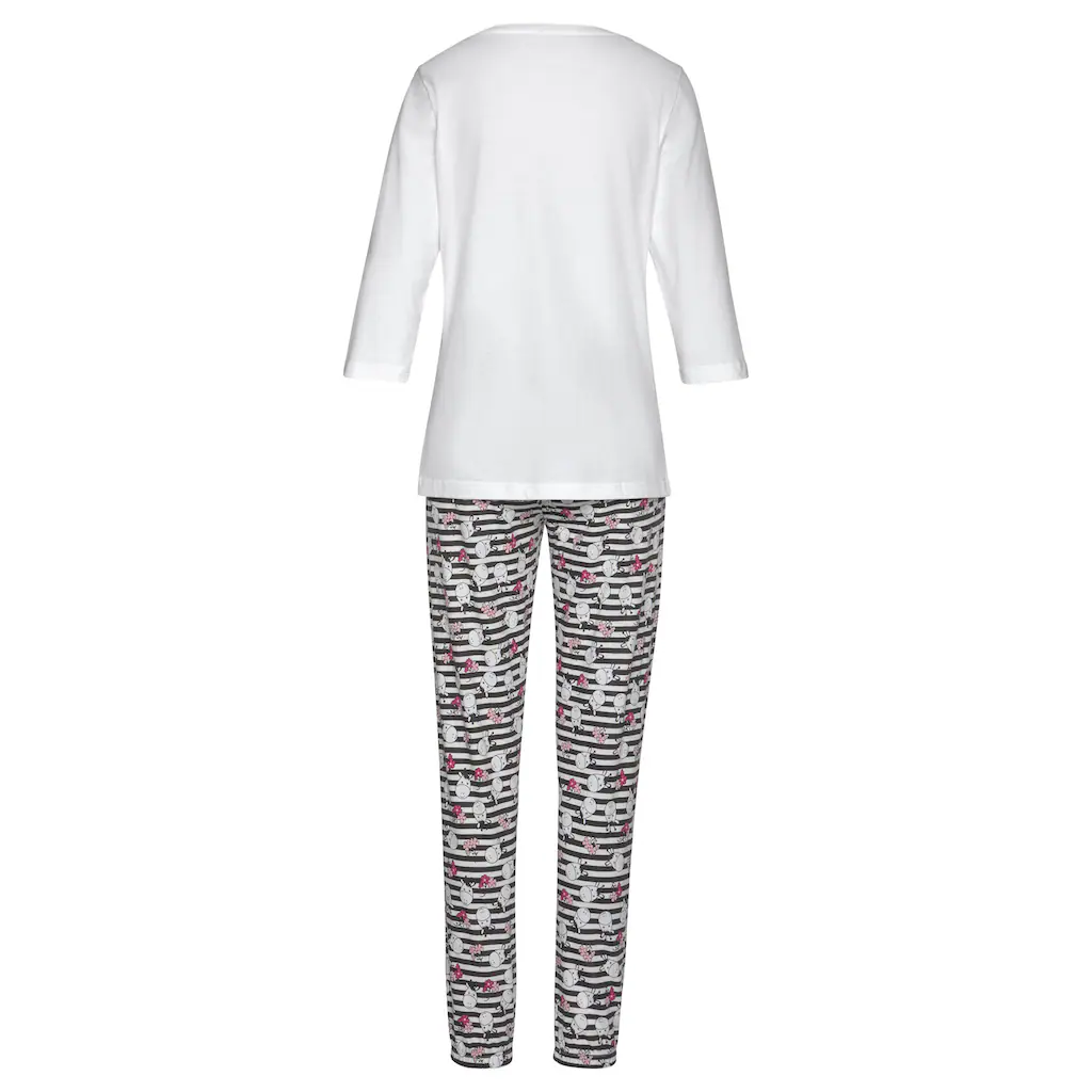 Vivance Dreams Pyjama (4 tlg. 2 Stück) mit verspieltem Tierprint ▷ für Im Verkauf