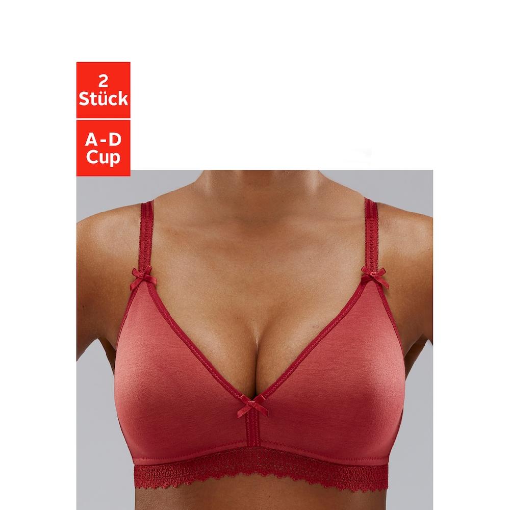 petite fleur Bralette-BH ohne Bügel mit Spitzenband aus weicher Baumwolle Basic Dessous online kaufen