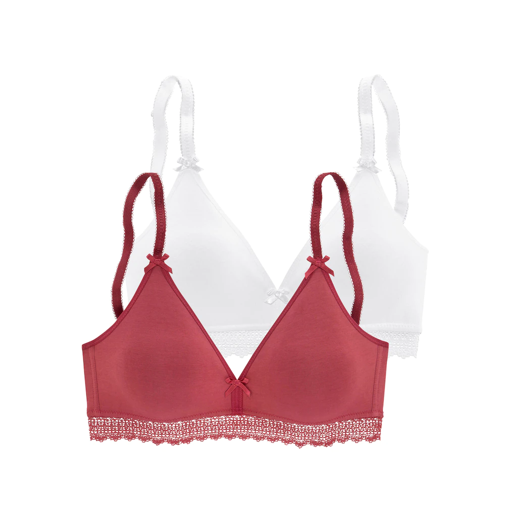petite fleur Bralette-BH ohne Bügel mit Spitzenband aus weicher Baumwolle Basic Dessous online kaufen zollfrei