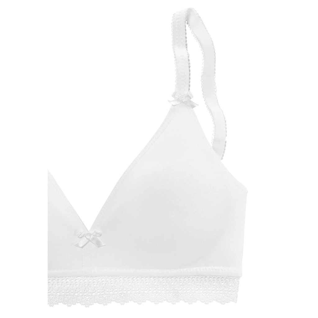 petite fleur Bralette-BH ohne Bügel mit Spitzenband aus weicher Baumwolle Basic Dessous online kaufen zollfrei