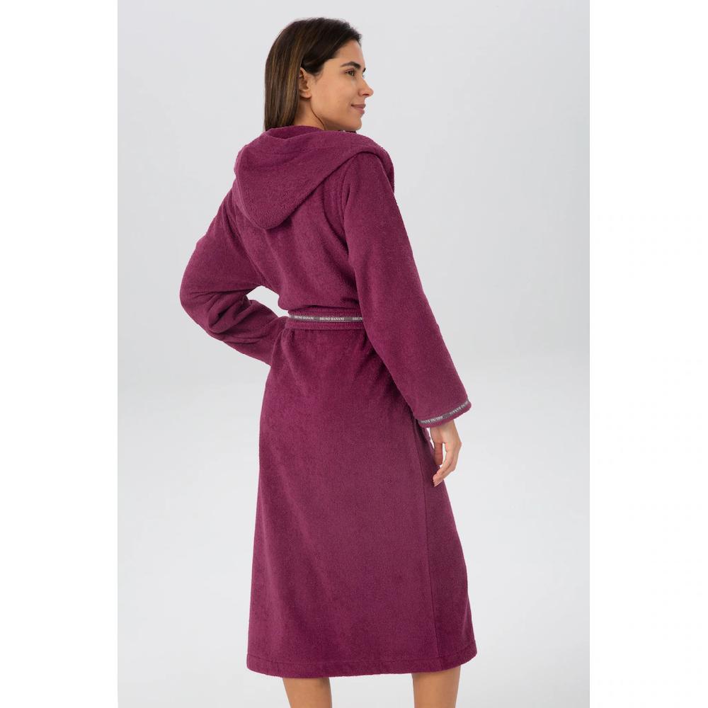 Bruno Banani Damenbademantel »Danny ideal für Sauna & Spa Hotelbademantel Morgenmantel« (1 St.) mit Logostreifen aus 100% Baumwolle XS-3XL Schlussverkauf