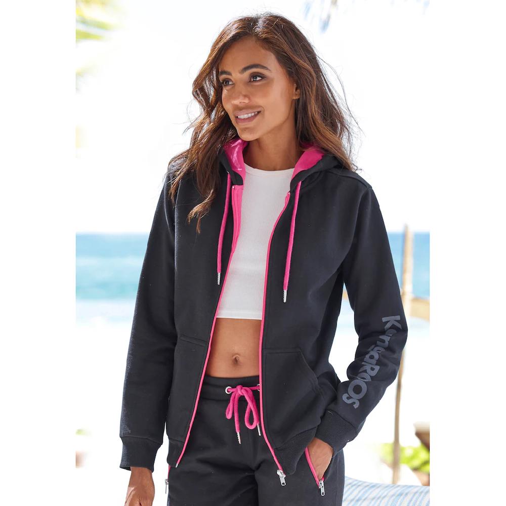 KangaROOS Sweatjacke mit kontrastfarbenen Details Loungewear