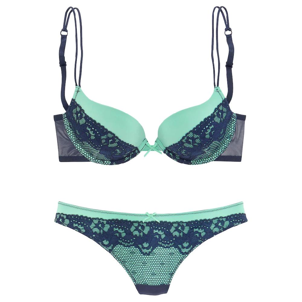 Melrose Set: Push-up-BH (Set 2 tlg. mit String) Dessous ▷ für Saisonschlussverkauf