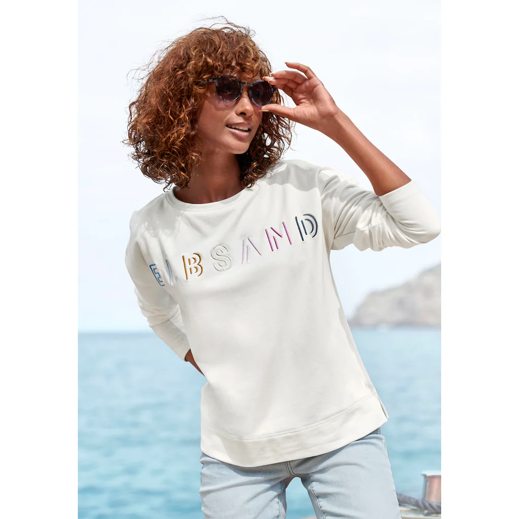 Elbsand Sweatshirt mit Logostickerei vorne lässige Passform sportlich-casual