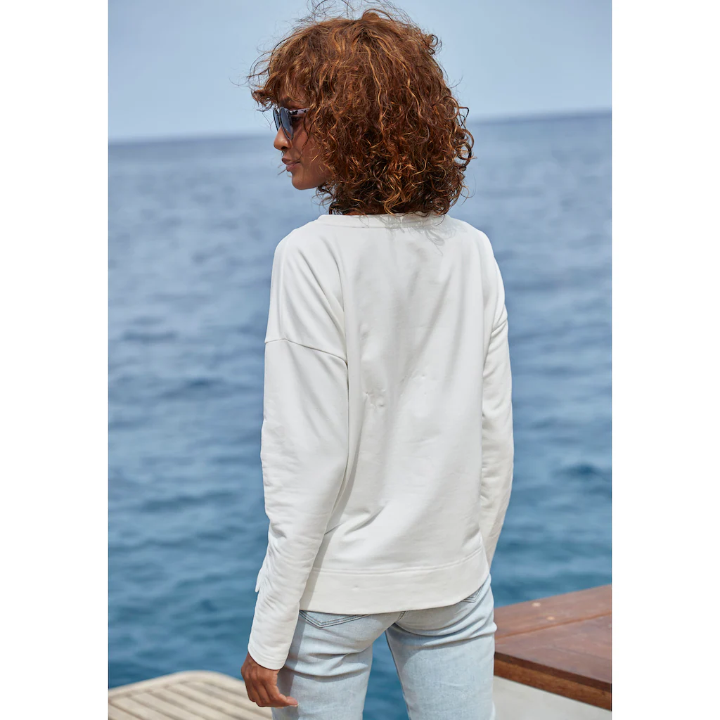 Elbsand Sweatshirt mit Logostickerei vorne lässige Passform sportlich-casual Vatertagsangebot
