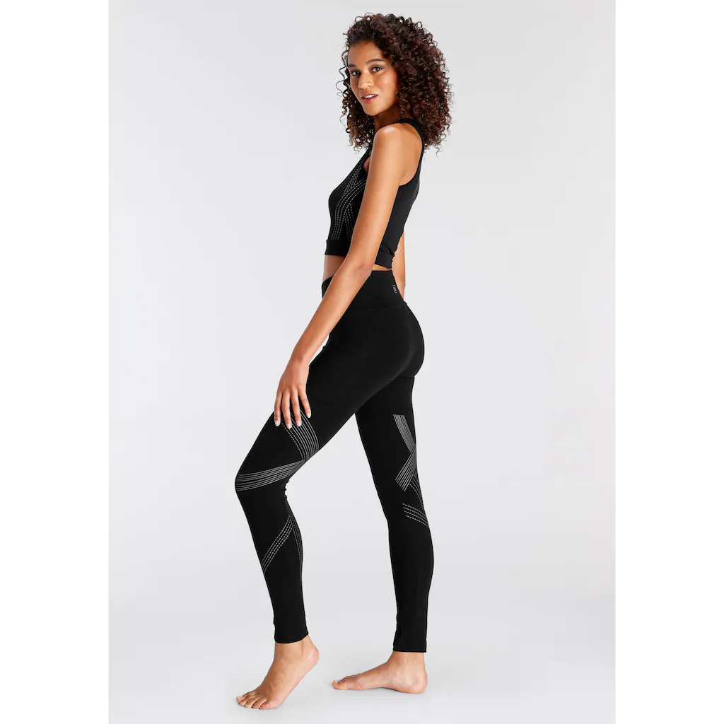 LASCANA ACTIVE Leggings mit optischen Reflektorprint und Handytasche Loungewear Heißer Verkauf