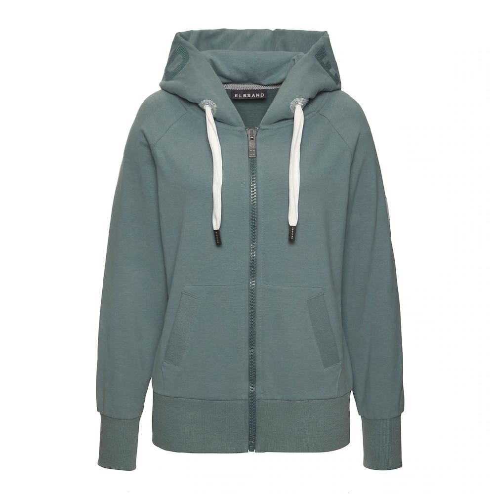Elbsand Kapuzensweatjacke »Kelda« mit Logo-Stickerei an der Kapuze Basic Neueste Mode