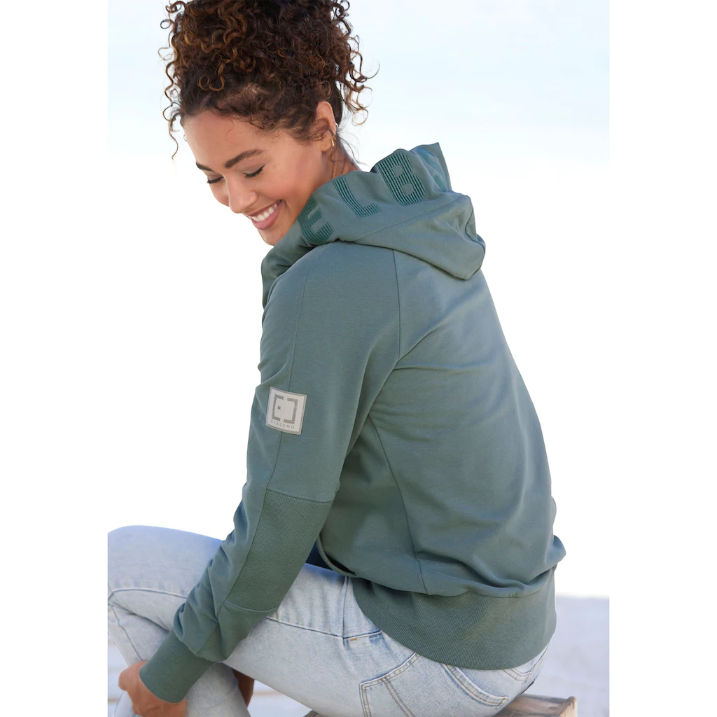 Elbsand Kapuzensweatjacke »Kelda« mit Logo-Stickerei an der Kapuze Basic Neueste Mode