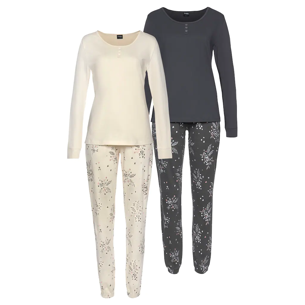 Vivance Dreams Pyjama (4 tlg. 2 Stück) mit feinen Blumenzweigen online kaufen Zeitbegrenzte Promotion