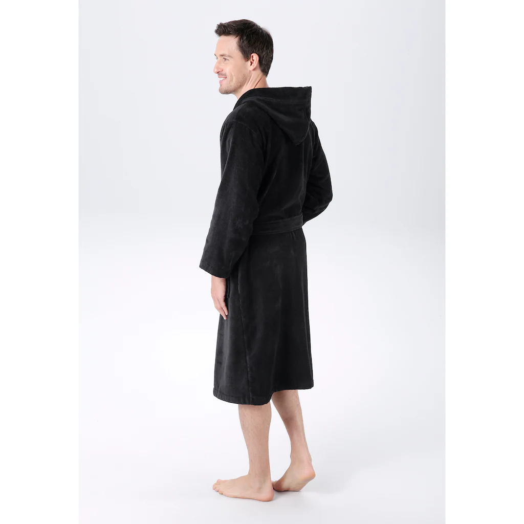 Bruno Banani Unisex-Bademantel »Daniel ideal für Sauna & Spa Hotelbademantel Morgenmantel« (1 St.) Damen & Herren Bademantel lang mit Taschen S-5XL Nur noch ein Tag übrig
