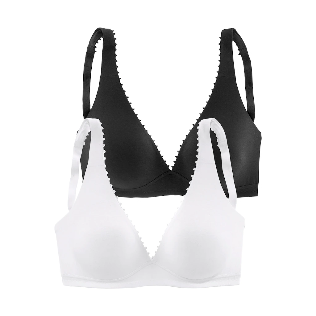 petite fleur Bralette-BH ohne Bügel in High-Apex-Schnittform mit Zierborte Basic Dessous kaufen Super Rabatt