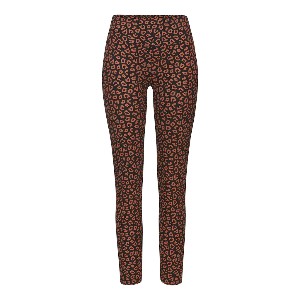LASCANA Leggings Sweatleggings mit breitem Bündchen im Leo-Print Loungewear Riesige Rabatte