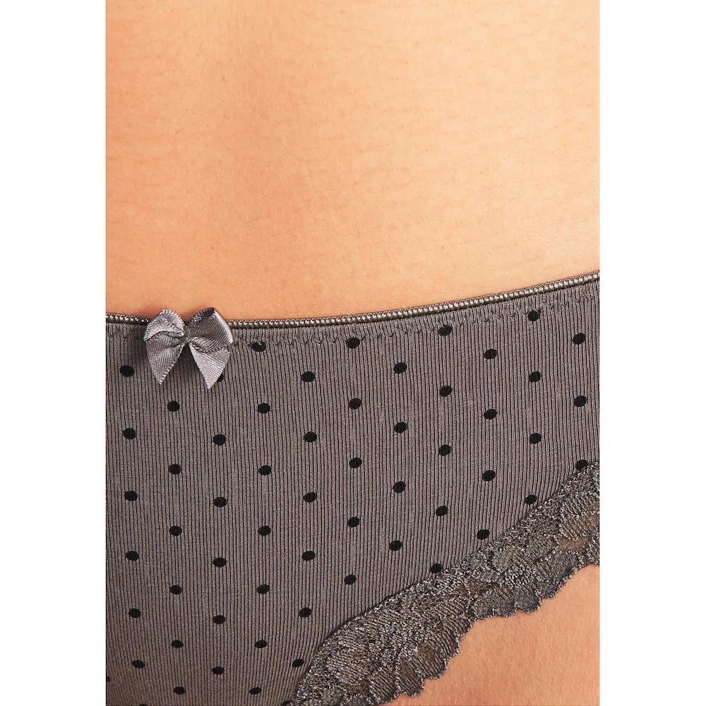 LASCANA Brasilslip (3er-Pack) aus elastischer Baumwolle mit zarter Spitze online bestellen Fabrikladen