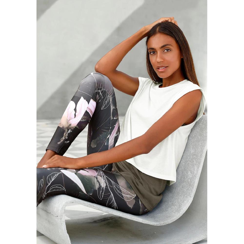 LASCANA ACTIVE Leggings »Tropical« mit abstraktem Blumenprint Loungewear Auslauf