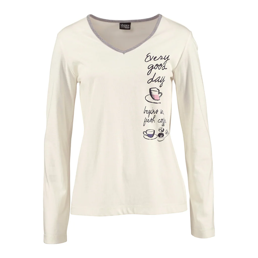 Vivance Dreams Pyjama (4 tlg. 2 Stück) mit seitlichem Print ▷ für Bis zu 50% Rabatt