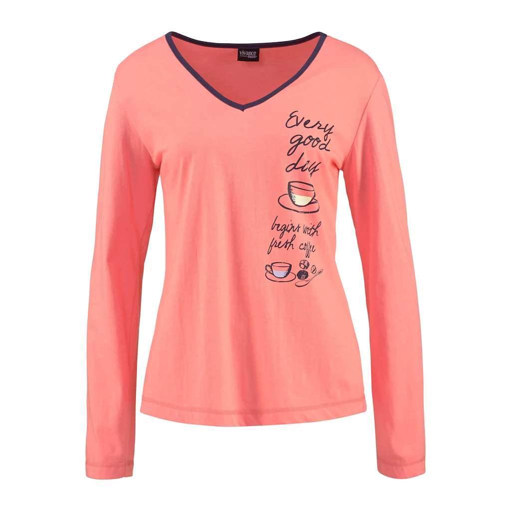 Vivance Dreams Pyjama (4 tlg. 2 Stück) mit seitlichem Print ▷ für Bis zu 50% Rabatt