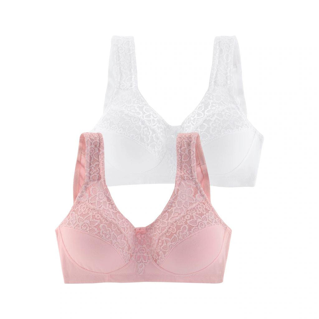 petite fleur Entlastungs-BH ohne Bügel mit eleganter Spitze Basic Dessous ▷ für Bis zu 65% Rabatt