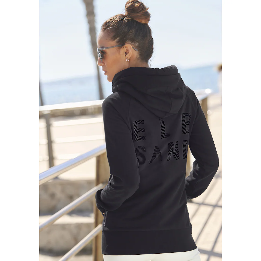 Elbsand Kapuzensweatjacke »Kria« mit Logodruck hinten lässige Freizeitjacke mit Taschen Vierteljährliche Förderung