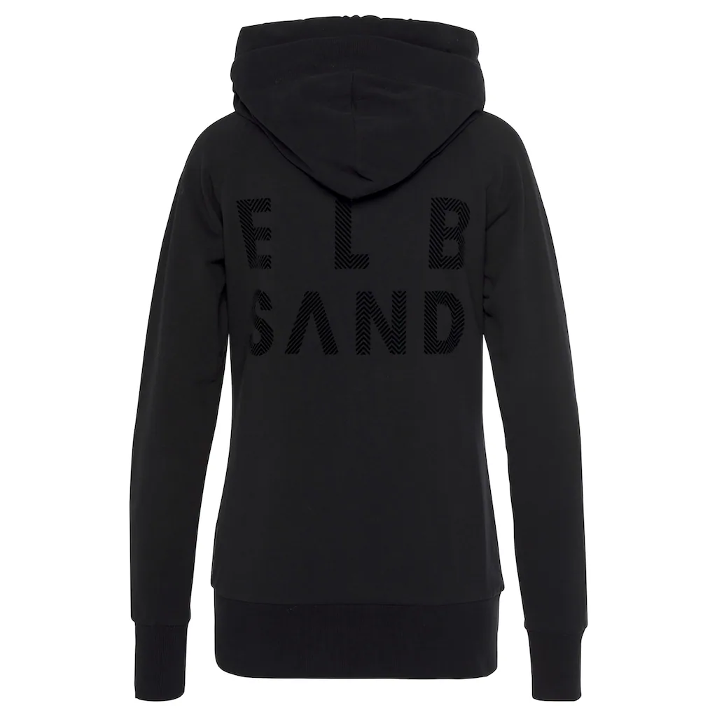Elbsand Kapuzensweatjacke »Kria« mit Logodruck hinten lässige Freizeitjacke mit Taschen Vierteljährliche Förderung