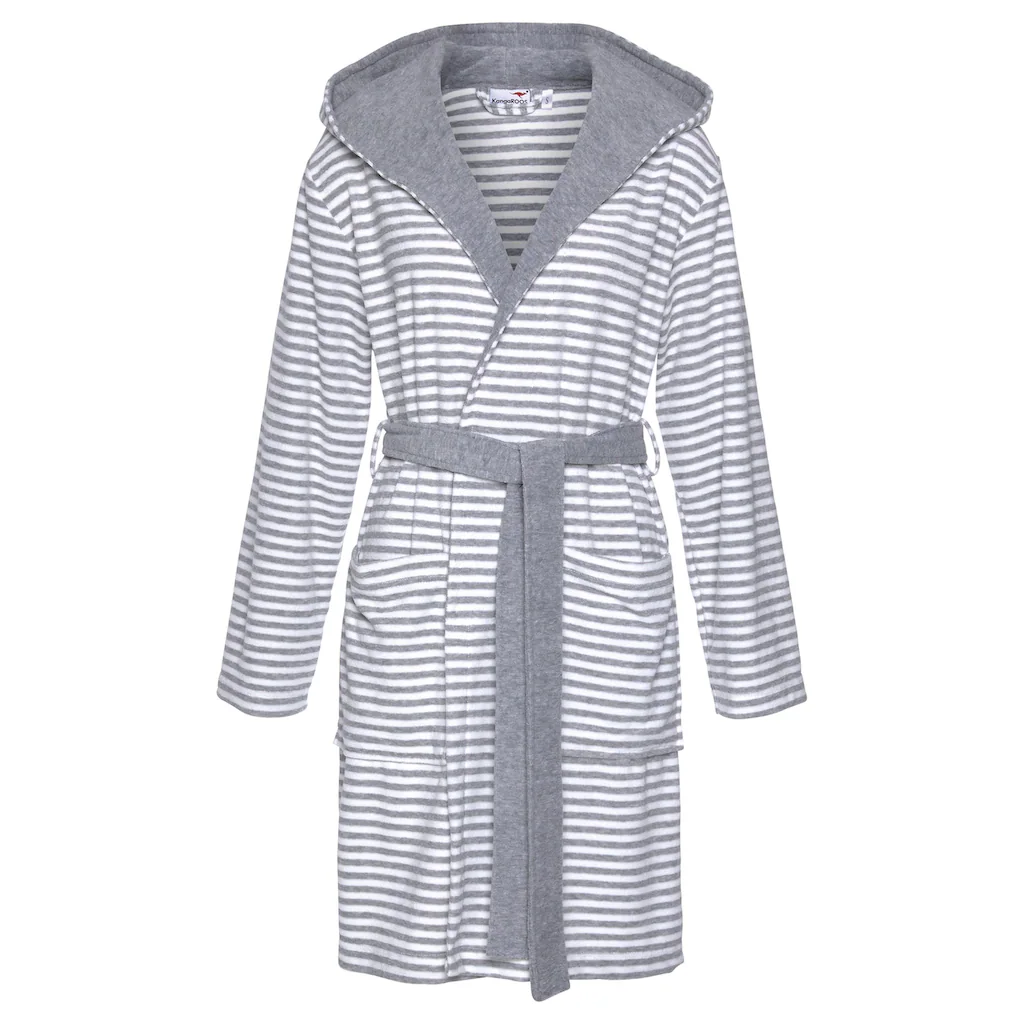 KangaROOS Damenbademantel »Luana ideal für Sauna & Spa Hotelbademantel Morgenmantel« (1 St.) Streifen - Bademantel für Damen gestreift XS-2XL Fabrik Onlineshop