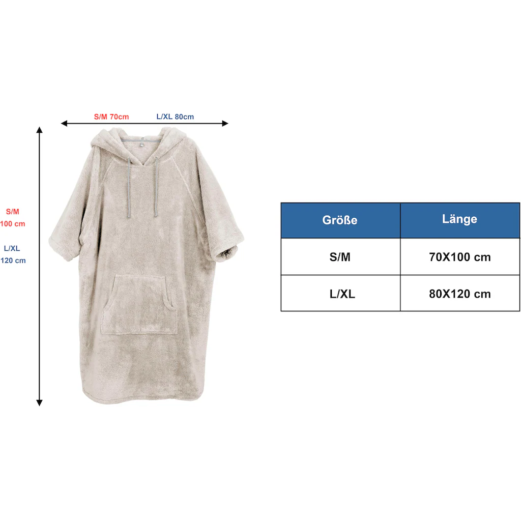 my home Badeponcho »Lillou ideal für Sauna Spa & im Urlaub« (1 St.) weich und kuschelig Fleece Unisex für Damen und Herren Surfponcho Osterangebot
