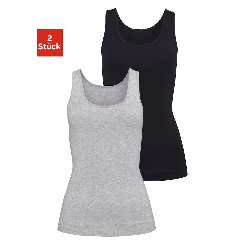 H.I.S Unterhemd (2er-Pack) aus elastischer Baumwoll-Qualität Tanktop Unterziehshirt ▷ für Letzte 2 Tage