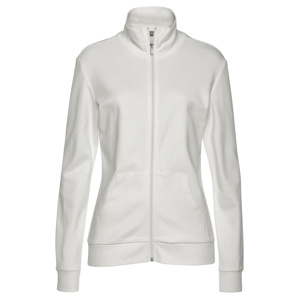 Bench. Loungewear Sweatjacke mit glänzender Logostickerei am Stehkragen Loungeanzug Kostenloser Versand international