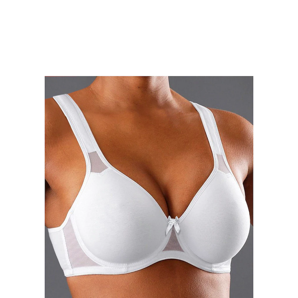petite fleur T-Shirt-BH mit Bügel und Netzeinsätzen Basic Dessous ▷ für 50% Rabatt für begrenzte Zeit
