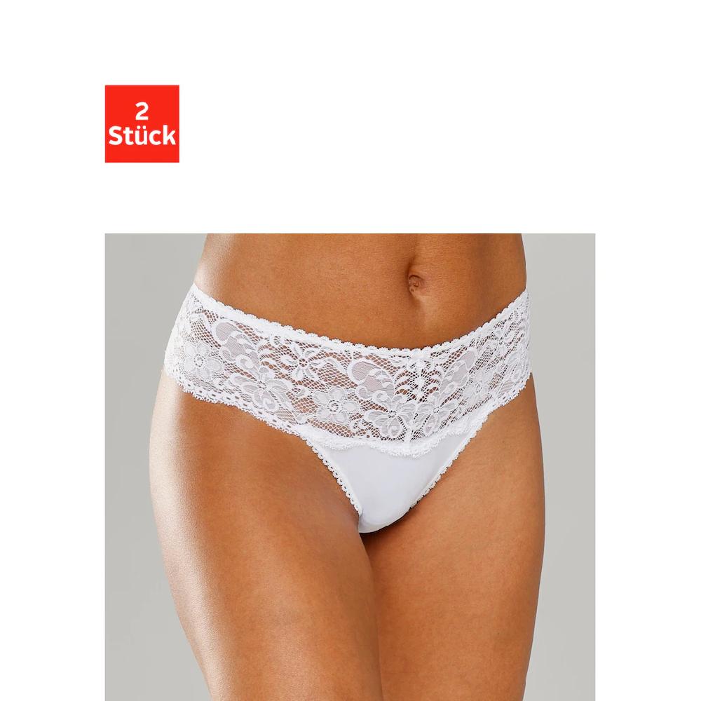 Nuance String (2 Stück) mit breitem Spitzenbund online kaufen Neueste Stile