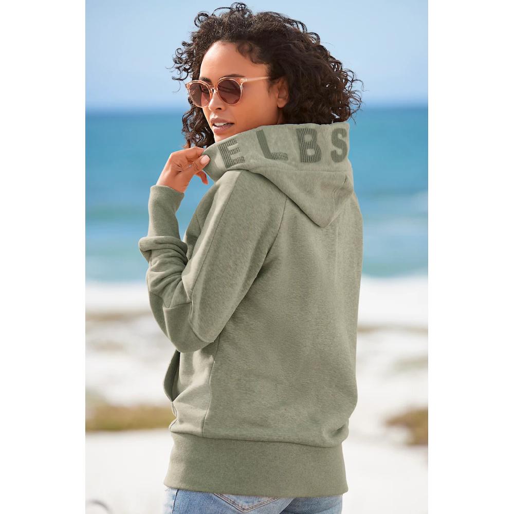 Elbsand Kapuzensweatjacke »Kelina« mit Logostickerei auf der Kapuze bequeme Freizeitjacke mit Taschen Vierteljährliche Förderung
