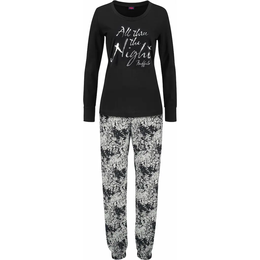 Buffalo Pyjama (2 tlg.) gemusterte Hose mit Eingrifftaschen bestellen zollfrei