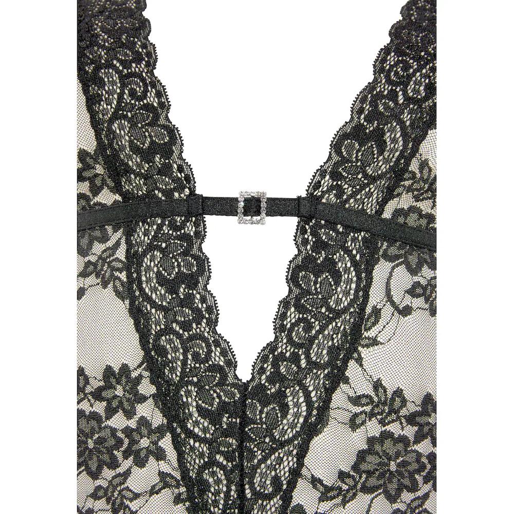 JETTE Body aus floraler Spitze mit Glitzeraccessoire sexy Dessous Reizwäsche kaufen Fabrikverkauf