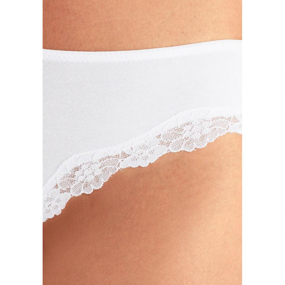LASCANA Slip (3er-Pack) aus elastischer Baumwolle mit zarter Spitze online bestellen Kostenloser Versand