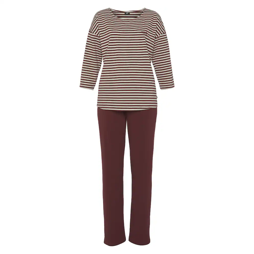 H.I.S Pyjama (2 tlg.) mit Logostickerei auf der Brust kaufen Exklusivangebot