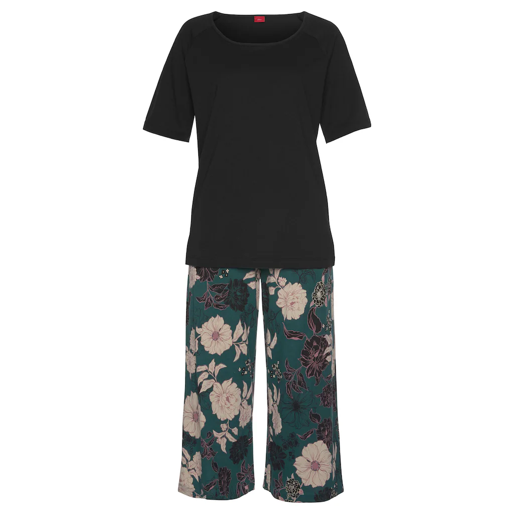 s.Oliver Bodywear Capri-Pyjama Shirt mit halblangen Ärmeln Black Friday