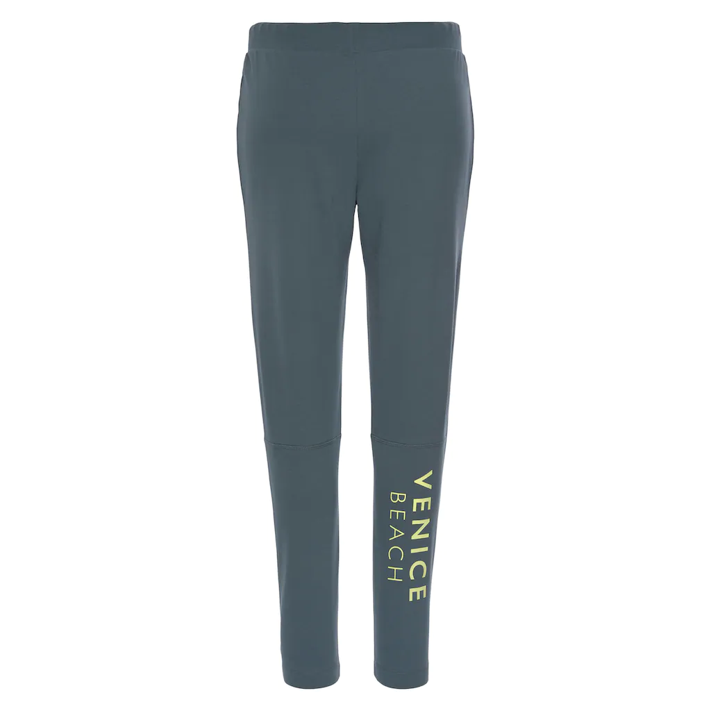 Venice Beach Sweathose mit Print am Bein und Taschen Jogginghose Relaxhose Kauf eins, bekomm eins gratis