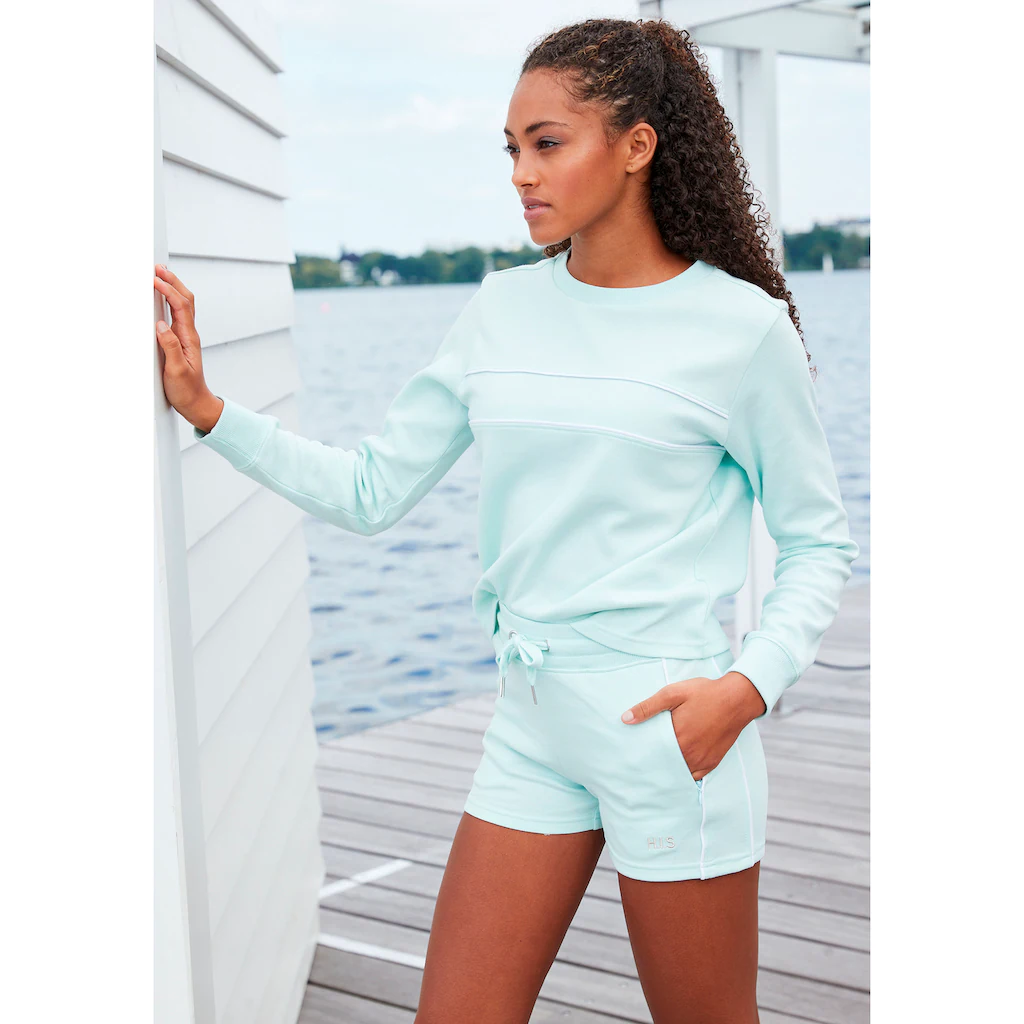 H.I.S Sweatshirt mit Piping Loungeanzug Bis zu 50% Rabatt