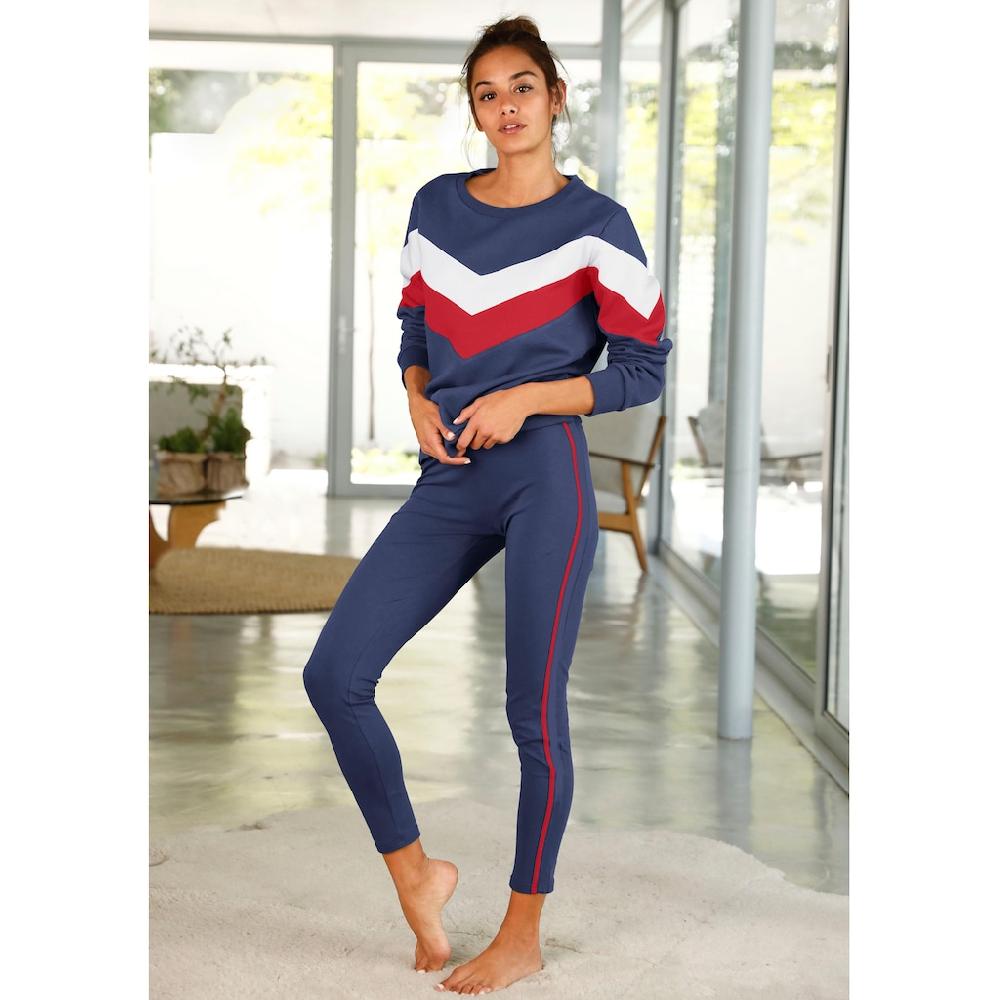 H.I.S Leggings Seitliche Streifeneinsätze in Kontrastfarben Sonderangebot der Fabrik