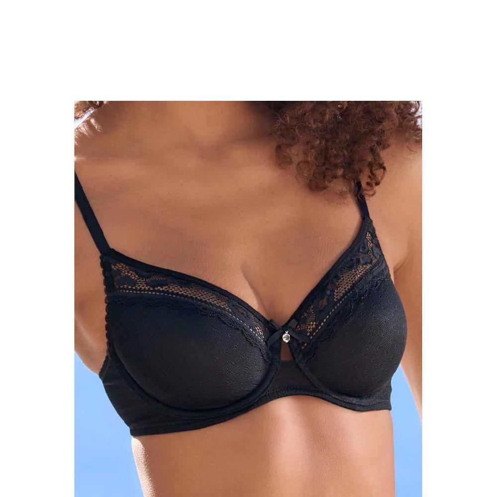Vivance T-Shirt-BH aus feinem Mesh-Material und Spitze in Kussmund-Optik Dessous kaufen Meist gekauft