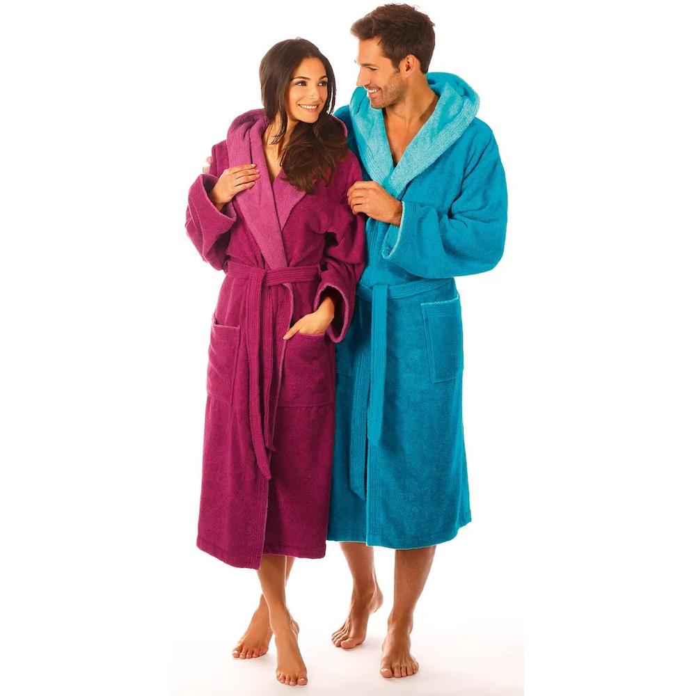 Egeria Unisex-Bademantel »Cairo ideal für Sauna & Spa Hotelbademantel Morgenmantel« (1 St.) mit Kapuze Doubleface Optik