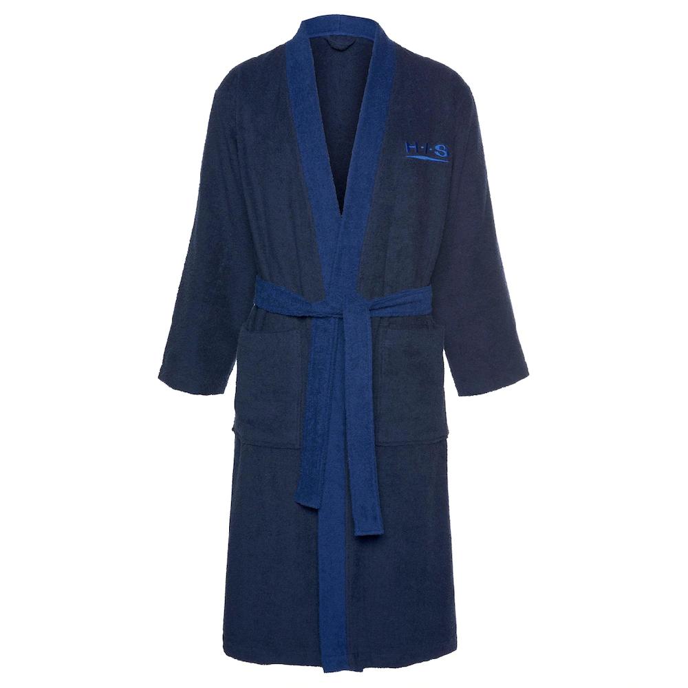 H.I.S Unisex-Bademantel »Hannes ideal für Sauna & Spa Hotelbademantel Morgenmantel« (1 St.) für Damen & Herren lang mit Taschen S-3XL Exklusivangebot
